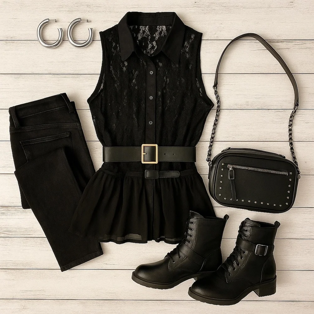 H&M | Sleeveless Lace Button-Up Top - Picture 1 of 9